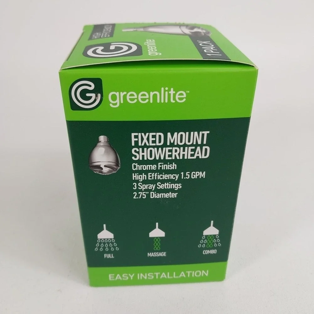 Greenlite Water Saving High Efficiency Showerhead Three Settings‎  NIB